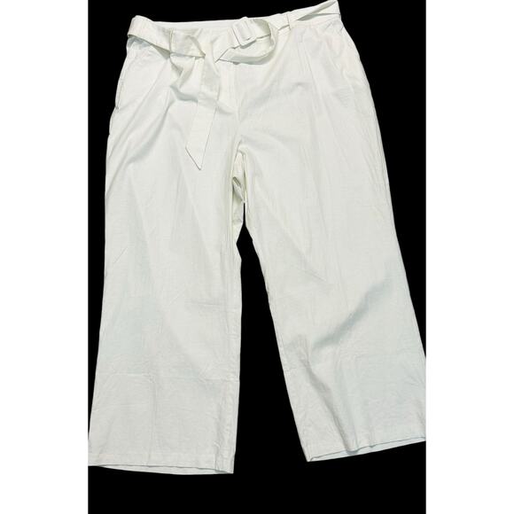 Lane Bryant Wide Leg Linen Blend‎ Pants 28R White Pants NWT - Picture 1 of 7